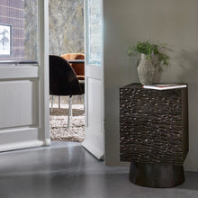 Load image into Gallery viewer, WOOOD Crumble carved bedside table with drawers mango wood walnut
