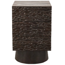 Load image into Gallery viewer, WOOOD Crumble carved bedside table with drawers mango wood walnut
